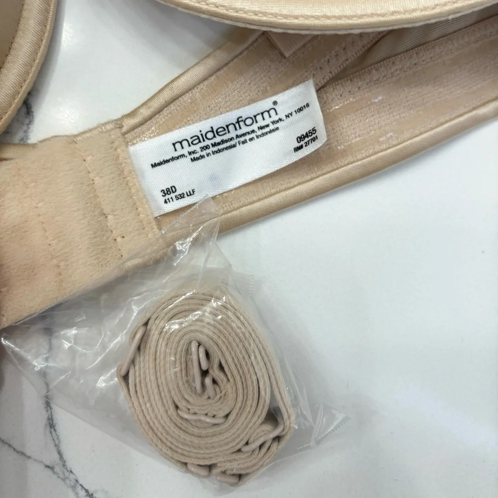 38D Maidenform 09455 Custom Lift Strapless Bra Convertible Straps Latte - Picture 5 of 8